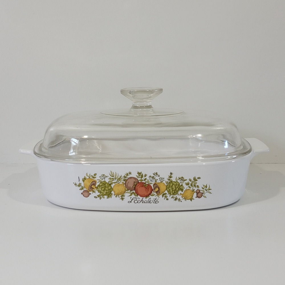 Vintage Corning Ware Spice O Life L'Echalote 2.5L Casserole Dish A-10-B with Lid